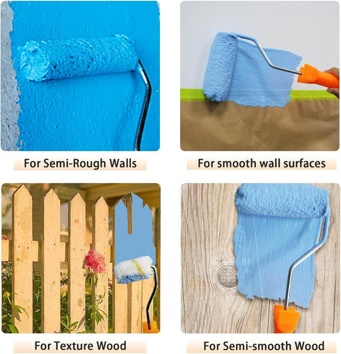 10 Pieces Paint Roller Cover, 6 inch Microfiber Roller Covers, Washable Covers for Roller Frame, House Painting Supplies, Naps for Paint Roller Br...