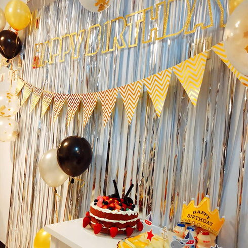 2 Pcs Silver Metallic Tinsel Foil Fringe Curtains Backdrop, 3.28 ft x 6.56 ft Streamers for Birthday Wedding Engagement Bachelorette Party Photo B...