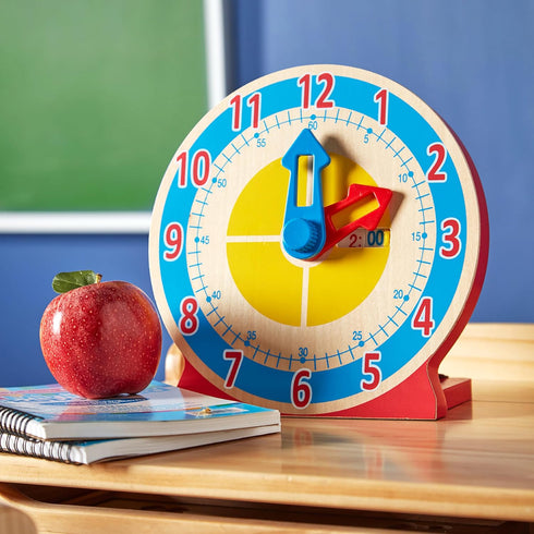 Melissa & Doug Turn & Tell Wooden Clock - Educational Toy With 12+ Reversible Time Cards...
