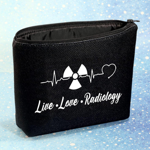 G2TUP Radiologic Technologists Gift X-Ray Tech Cosmetic Makeup Bag Live Love Radiology Radiographer Organizer (Live Love black)...