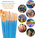 BOSOBO Paint Brush Set, 10pcs Round Pointed Tip Nylon Hair Artist Detail Paintbrushes, Professional Fine Acrylic Oil Watercolor Brushes for Face N...