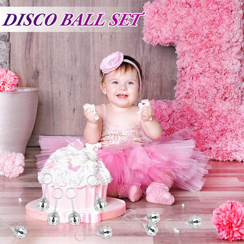 50 Pcs Mirror Disco Ball Keychain Mini 70s Disco Keychain Bulk Disco Party Favors Small Silver Disco Ball Decorations for 1970s Party Graduation S...
