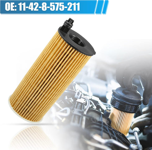 X AUTOHAUX Engine Oil Filter Replacement 11-42-8-575-211 Oil Fuel Filter for BMW X3 XDrive30i 2.0L L4 - Gas 2018...