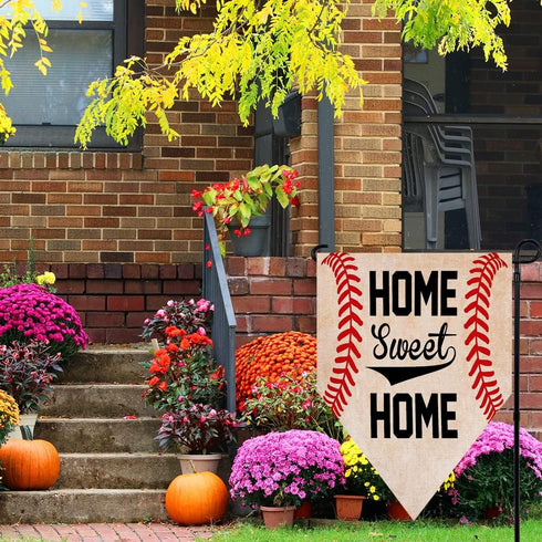 Home Sweet Home Baseball Garden Flag Vertical Double Sided Outdoor Yard Outdoor Decoration 12.5 x 18 Inch...