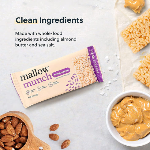 Perfect Keto Mallow Munch, Gluten Free, Cereal Bars, Breakfast Bar, Rice-Free, Low Sugar, Low Carb, Crispy, High Protein Snack, Healthy Snacks, 9g...