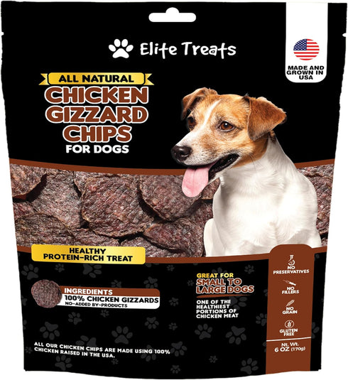 Chicken Gizzard Chips: Dogs All Natural Training Treats | Made in USA | Single Ingredient | Healthy Treats | for Puppies, Small, Medium & Large Br...