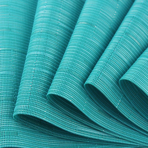 PIGCHCY Placemats,Washable Durable Vinyl Woven Table Mats,Elegant Heat Resistant Placemats for Dining Table Set of 6 (18 x 12 inches, Turquoise)...