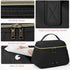 RAINSMORE Travel Makeup Bag Large Make Up Bag Waterproof Cosmetic Bag with Separate Brushes Slot Toiletry Bag for Women Portable Cosmetic Case Pou...