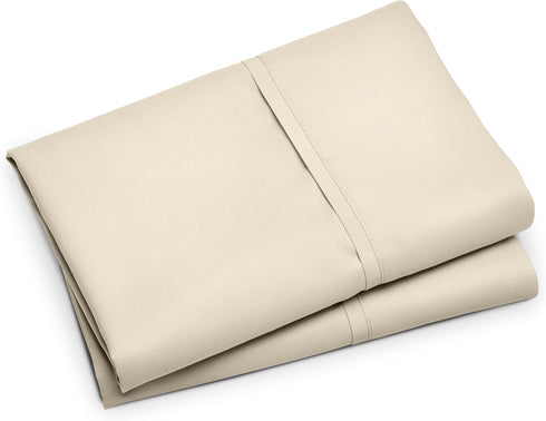 Bare Home Microfiber Pillow Cases - King Size Set of 2 - Cooling Pillowcases - Double Brushed - Sand Pillowcases 2 Pack - Easy Care (King Pillowca...