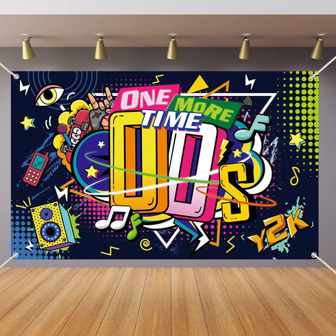 Early 2000s Theme Backdrop Hip Hop Graffiti Back to 00's Party Banner Background 71x43.3 Inch Fabric Wall Table Decorations Photo Booth Props...