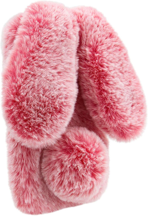 3D Bunny Ears Plush Case for iPod Touch 5/6 / 7 with Crossbody Strap, Winter Warm Handmade Bling Diamond Soft Rabbit Fluffy Furry Fur Shockproof P...
