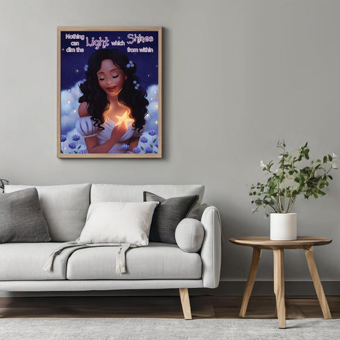 Posterizer 1 pcs-Nothing Can Dim The Light Which Shines From Within-Afro-American Art Collection-Kids Room Art-Decor for nursery toddlers kids roo...