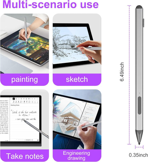 Stylus Pen for Microsoft Surface Pro/Book/Laptop/Studio - Surface Pro 11/10/9/8/7/6/5/4 Pen Windows Stylus with Palm Rejection and Rechargeable, 4...