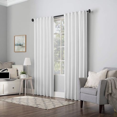 Sun Zero Hampshire Velvet Noise Reducing Thermal Extreme Total Blackout Back Tab Curtain Panel, 50" x 96", Pearl...