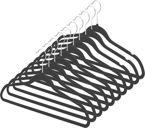 Whitmor Flocked Suit Hangers Set of 10 Black...