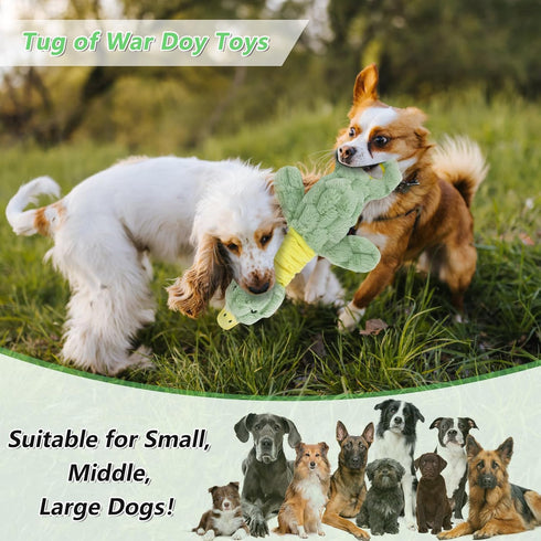 Large Plush Squeaky Dog Toys for Aggressive Chewers, Interactive Tug of War Puppy Toys for Indoor Play - Duck Stuffed Dog Toys with Soft Fabric fo...
