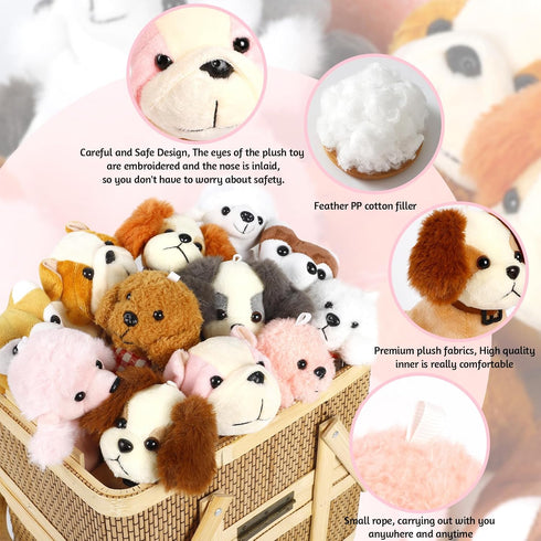 12 Pack Dog Stuffed Animals, 4.8 Inch Small Stuffed Animals Bulk, Assorted Puppy Stuffed Animals, Stocking Stuffers...