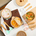 Baby Bowls with Lid - HBM Bamboo Suction Bowls for Baby and Spoon Set - 3PC Feeding Supplies Set for Infant, Toddlers - Detachable Silicone Suctio...