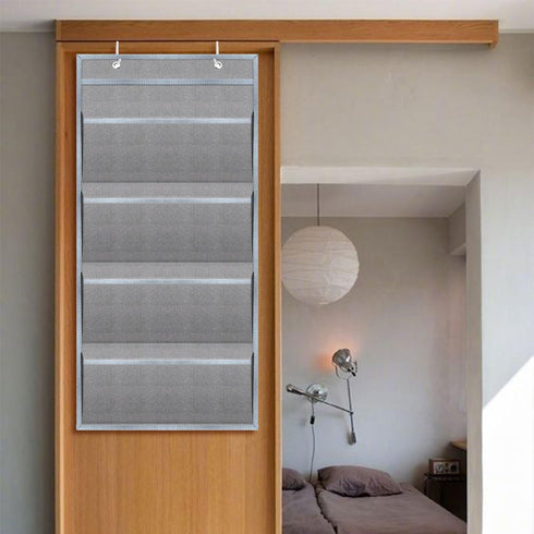 wishacc Hanging Wall File Organizer, Wall Mount/Over the Door Office Supplies Storage Mail Organizer for Notebooks,Planners,File Folders - 4 Pocke...