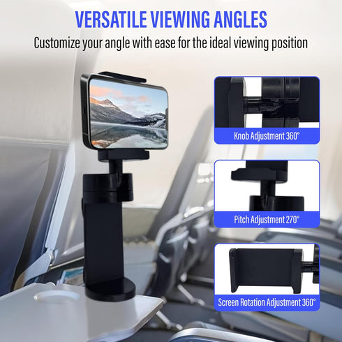 Airplane Phone Holder Mount – Universal Hands-Free Travel Phone Holder for Airplane Seat Back (Black 2 Pack)......