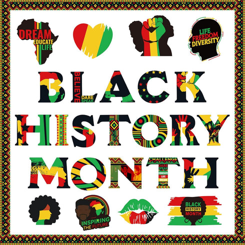 Black History Month Bulletin Board Borders Cutouts Classroom Decorations, African Worthwhile Commemoration Festival Bulletins Board Cutouts Wall D...