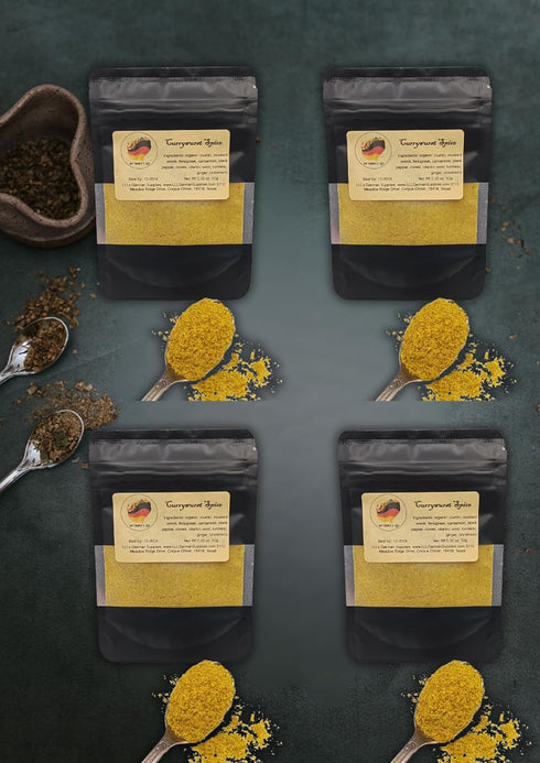 4x Currywurst Seasoning - Mild German Curry Powder - Traditional Curry Recipe - for Sausages and More...