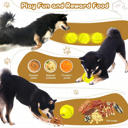 Indestructible Dog Toys for Aggressive Chewers, Tough Dog Chew Toys Balls for Large Dogs, Interactive Treat Dispensing Dog Toys to Keep Them Busy,...