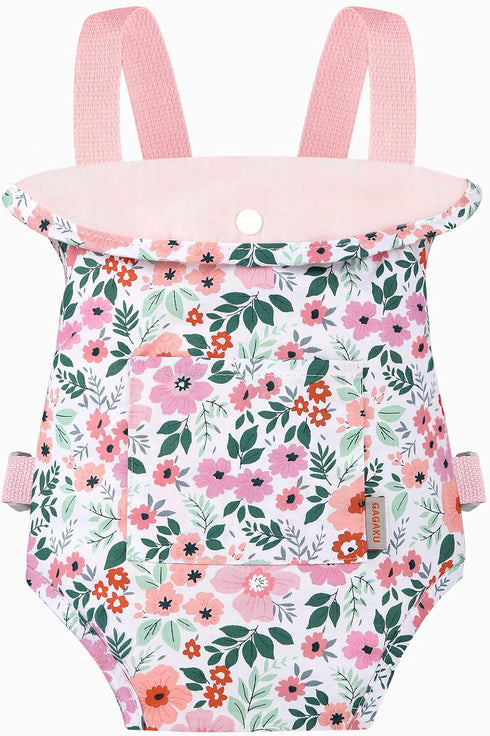 GAGAKU Doll Carrier Fits IKEA Doll, Reborn Baby Doll, Bitty Baby, American Girl Doll up to 18 Inches, Doll Accessories - Pink (Leaf)...