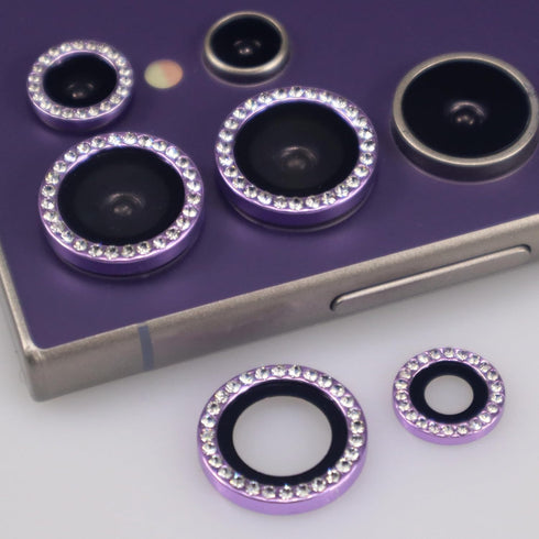 for Samsung Galaxy S24 Ultra Camera Lens Protector Bling Glitter Diamond Metal Crystal Tempered Glass Screen Accessories Sparkly Rhinestones Lens ...