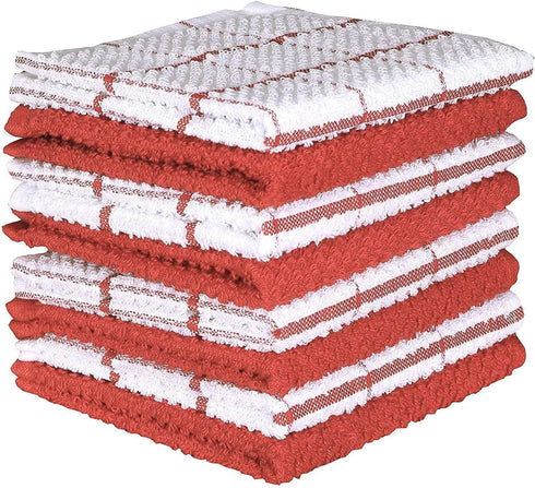 AMOUR INFINI Cotton Kitchen Dish Cloths Set of 8 – Highly Absorbent, Super Soft Premium Terry Cleaning Cloth (12"x12" Inch) Premium Dishcloths for...