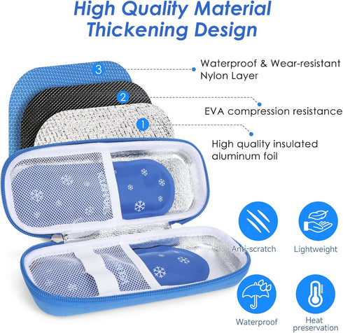 YOUSHARES Insulin Cooler Travel Case TSA Approved - Portable Medication Cooler for Travel with 2 Ice Packs, Insulated Insulin Travel Case for Trip...