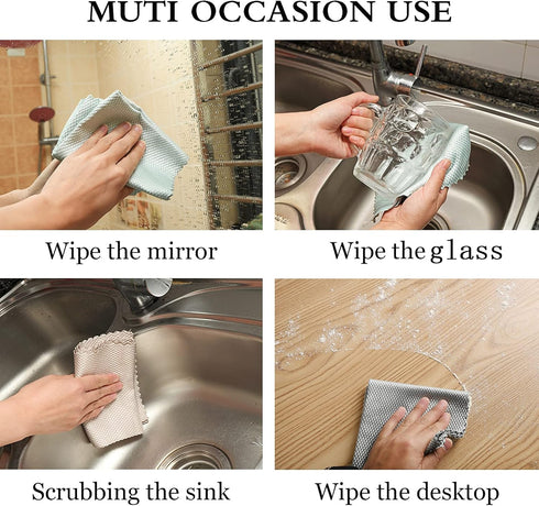 KTT Microfiber Cleaning Cloth,Reusable Magic Lint Free Cloth.Wipe Water Streak Free Miracle Microfiber Towels for Cars,Home Window Mirror Glass an...