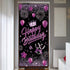 Purple Happy Birthday Door Banner Black Party Decorations for Women Girls Large Cover Backdrop Supplies Background Poster Photo Booth...