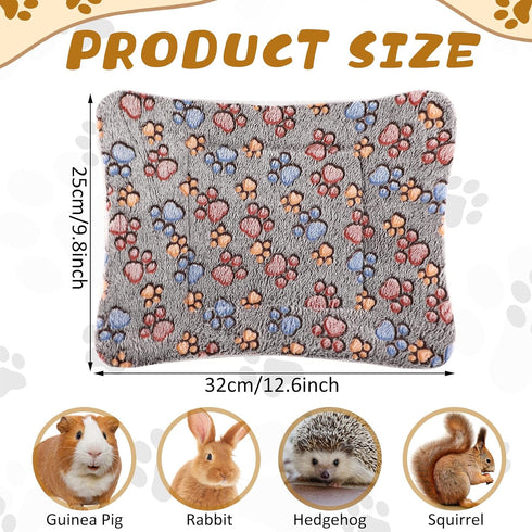 4 Pack Ultra Soft Dog Cat Bed Mat with Cute Prints Reversible Fleece Dog Crate Kennel Pad Cozy Washable Thickened Hamster Guinea Pig Bed Pet Bed M...