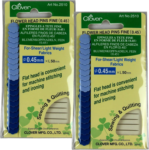 Bundle of (2) 20 piece Packs, Clover Flower Head Fine Pins, Ø .45mm by 50mm Long...