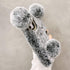 LUVI for iPhone 12 Pro Max Plush Furry Case Fuzzy Fluffy Ball Rabbit Faux Fur Hair Cute Cartoon Bear Ear with Bling Glitter 3D Diamond Bowknot Cam...