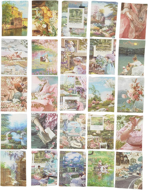 100 Pieces Vintage Scrapbook Supplies Ephemera Pack for Junk Journal Planners Scrapbooking Paper Stickers for Art Aesthetic Journaling Kit Collage...