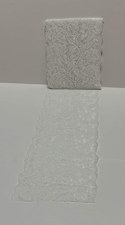 Natural White Floral Lace Yard Trim Soft Ribbon 6inch 15ft 5yards Eco Friendly, DIY Gift Wrapping, Weddings, Tie Backs Home Decor Crafts Decoratio...