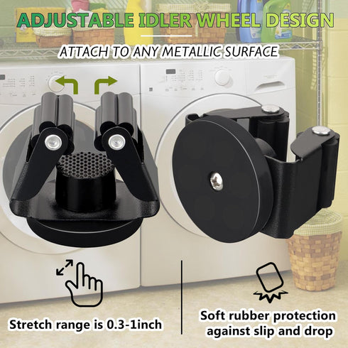 ULIBERMAGNET Magnetic Mop Broom Holder,Heavy Duty Movable Magnetic Broom Holder Rack,Anti-slip Wall Mounted Utility Storage Mop Shovel Hanger for ...