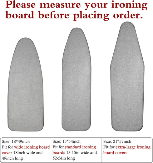Dalykate 15x54 Ironing Board Cover and Pad with Elastic Edge and Scorch and Stain Resistant Thick Padding Ironing Board Covers 4 Fasteners and Pro...