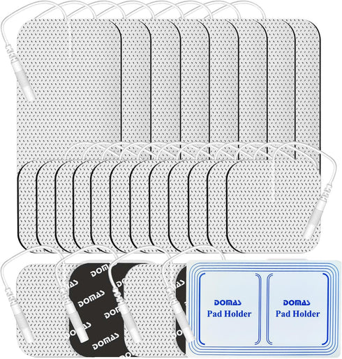 DOMAS 24 Pack 2x2&2x4 TENS Pads with Pad Holder, for TENS 7000, 30 Uses, Latex-Free, TENS Unit Electrode Replacement Pads Compatible with AUVON Et...