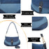 Denim Handbag for Women -Girl's Shoulder Bag Elegant Blue Jean CanvasTote Cute Small Chic Clutch with Secure Buckle Closure-2 Straps (Fixed and Ad...