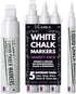 Kassa 5-Pack White Chalk Markers | Includes 1mm, 3mm, 6mm, 10mm & 15mm Tips | Works on Chalkboards, Windows & Glass | Erasable, Dust-Free & Washab...