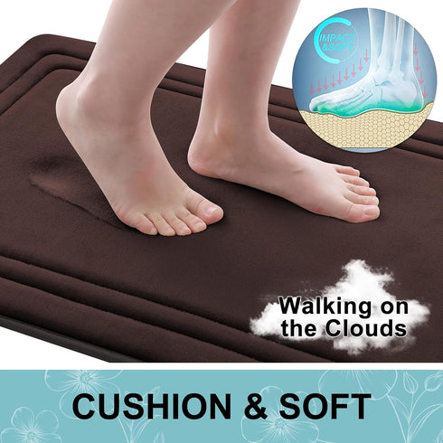 Grandaily Memory Foam Bath Mat Rug 24x16, Ultra Soft, Non-Slip and Absorbent Bathroom Rugs, Machine Wash Dry, Comfortable Bath Rug Carpet for Bath...