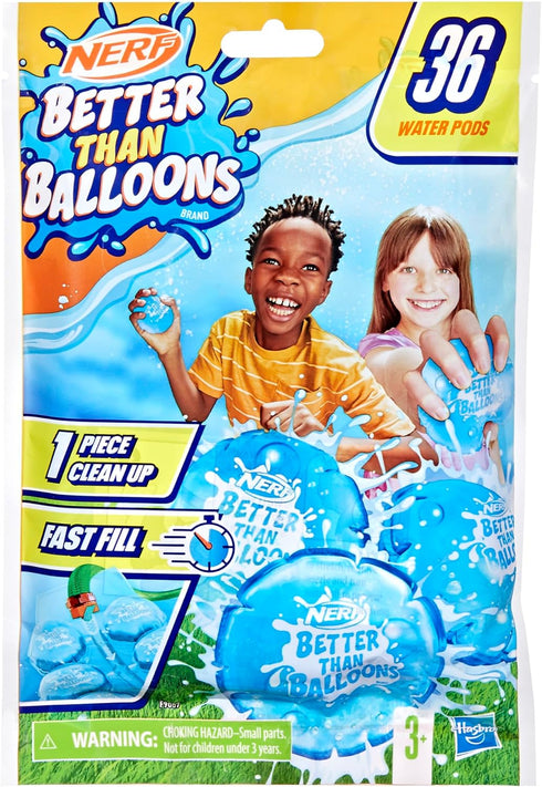NERF Better Than Balloons Water Toys, Easy 1 Piece Clean Up, 36 Pods, Lots of Ways to Play, Backyard Water Fun, Gifts for Kids, Ages 3+...