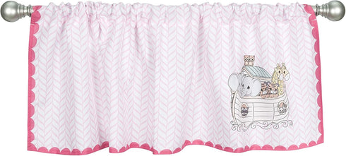 EVERYDAY KIDS Precious Moments Noah’s Ark Window Valance for Toddler and Baby Girls Animal Image of Giraffes, Tigers and Elephants on The Ark with...