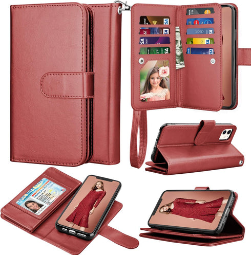 Takfox Wallet Case for iPhone 11, iPhone 11 6.1 Leather Wallet Case with ID Credit Card Holder Slots Folio Flip Kickstand Detachable Magnetic Phon...