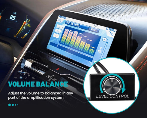Universal Car Amplifier RCA Level Controller, Car Audio Bass Control Knob, Sub Amp Volume Control Cable for Car, Motorcycle, Speakers, Home Theate...