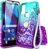 NZND Case for Motorola Moto G Pure/Moto G Play 2023/ Power 2022 with Tempered Glass Screen Protector, Ring Holder/Wrist Strap, Glitter Floating Li...