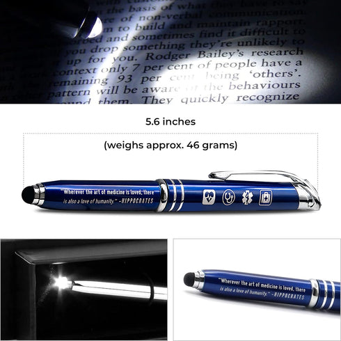 Inkstone Medical Inspirational Gift Pen with Quote Wherever the Art of Medicine is Loved, There is Also a Love of Humanity Multifunction Stylus Pe...